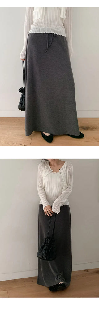 Onart String Flare Long Skirt