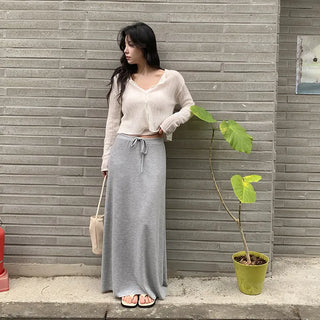 Onart String Flare Long Skirt