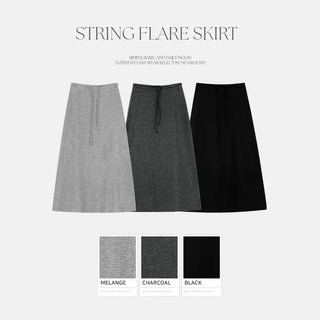 Onart String Flare Long Skirt