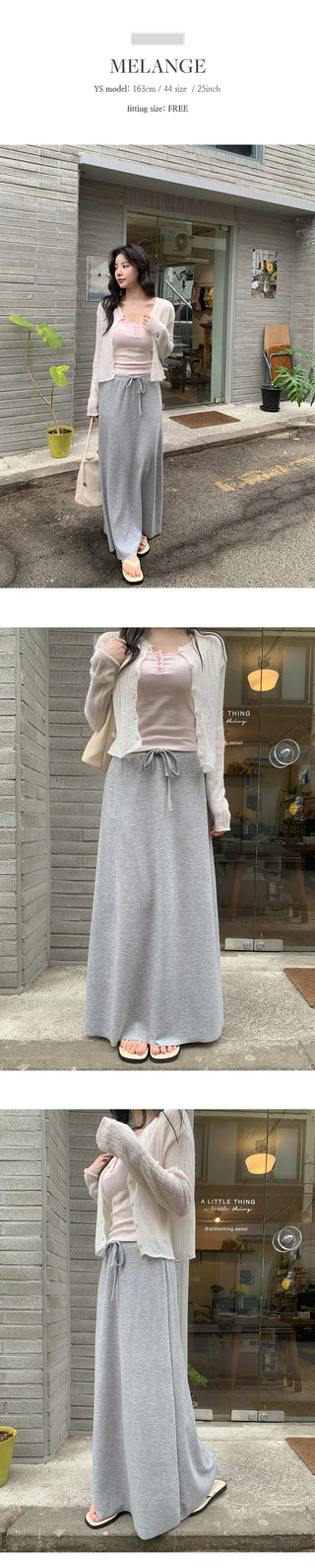Onart String Flare Long Skirt