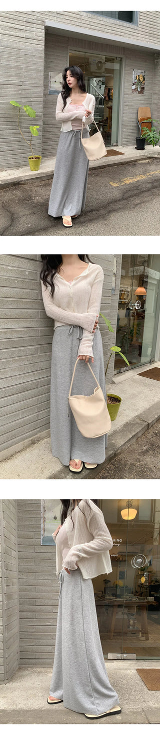 Onart String Flare Long Skirt