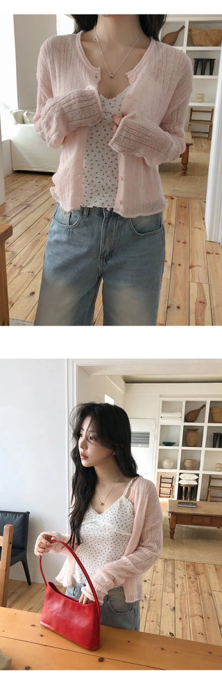 Kaibin Round See through Cardigan