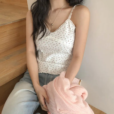 Henia Lace Flower Wave Sleeveless