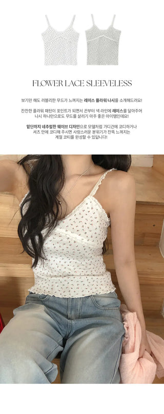 Henia Lace Flower Wave Sleeveless