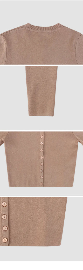 Cedrin Viscose Ribbed Knit Sleeveless Long Sleeve Cardigan Set