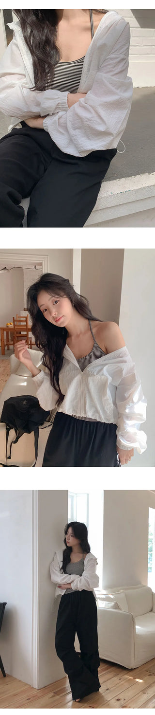 Karein Striped String Halterneck Sleeveless Top
