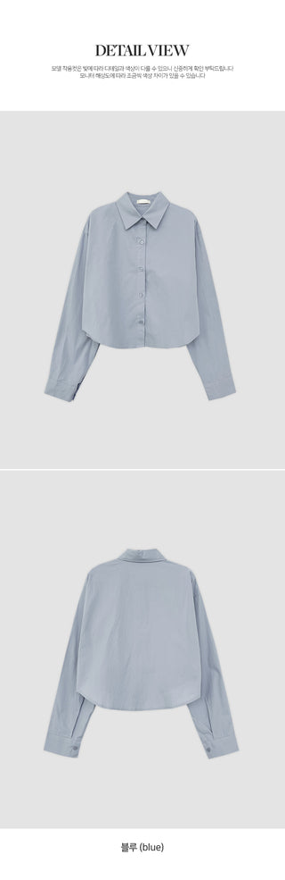 Benipen Striped Herringbone Crop Shirt