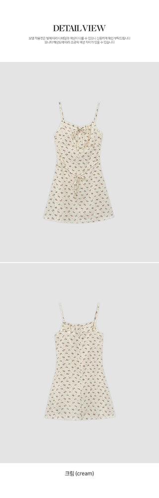 Amorin Flower String Flare Bustier Mini Dress
