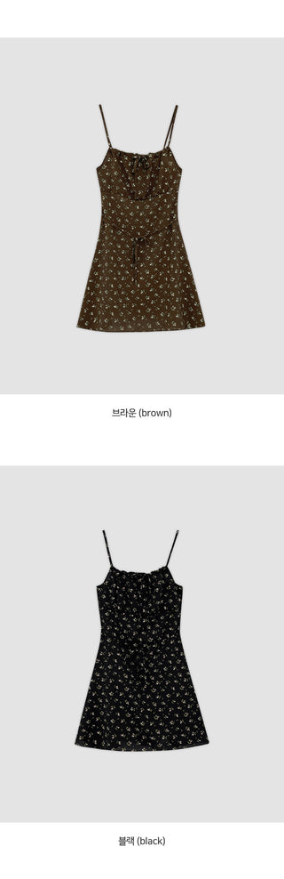 Amorin Flower String Flare Bustier Mini Dress