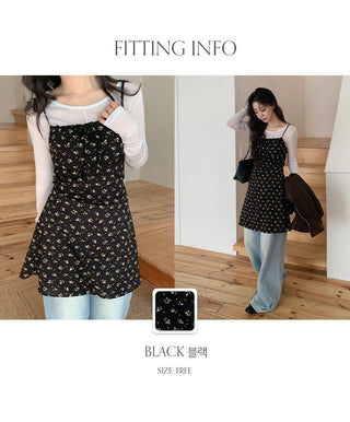Amorin Flower String Flare Bustier Mini Dress