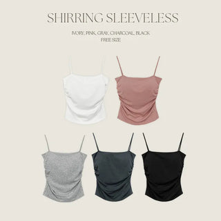 Leart Cap Shirred Strap Sleeveless