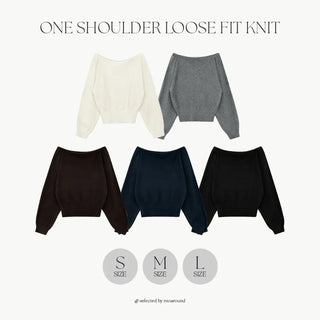 Luitel One Shoulder Viscose Loose Fit Long Sleeve Knit