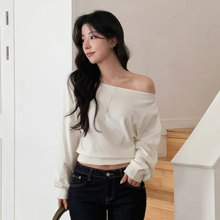 Luitel One Shoulder Viscose Loose Fit Long Sleeve Knit