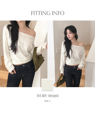 Luitel One Shoulder Viscose Loose Fit Long Sleeve Knit