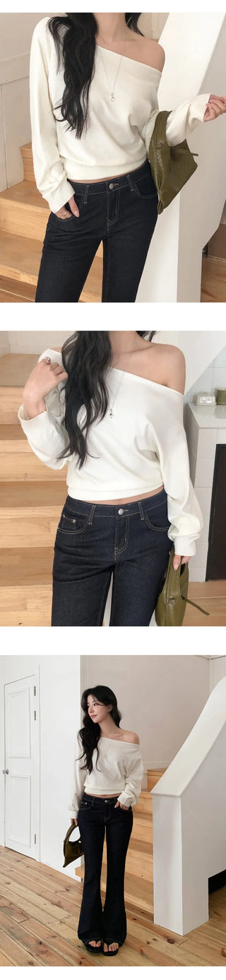 Luitel One Shoulder Viscose Loose Fit Long Sleeve Knit