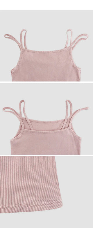Odelve Double Strap Ribbed Cotton Sleeveless