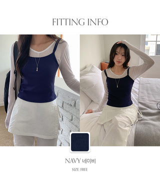 Odelve Double Strap Ribbed Cotton Sleeveless