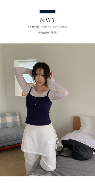 Odelve Double Strap Ribbed Cotton Sleeveless