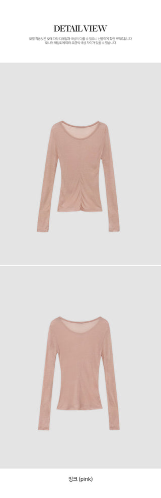 Cloe It Cutout See through U Neck Long Sleeve T Shirt