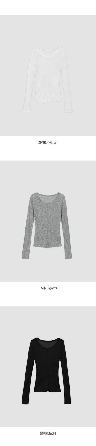 Cloe It Cutout See through U Neck Long Sleeve T Shirt