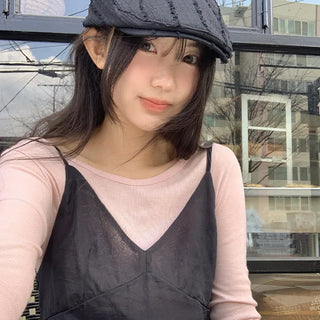 Cloe It Cutout See through U Neck Long Sleeve T Shirt