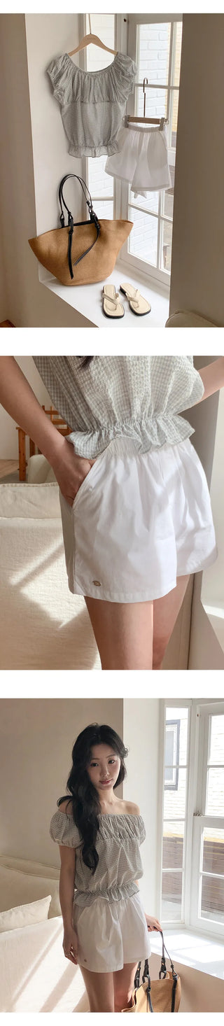 Divoire Pendant Elastic Waist Shorts