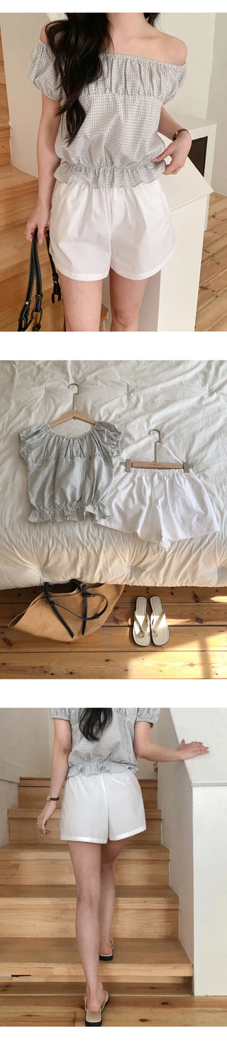 Divoire Pendant Elastic Waist Shorts