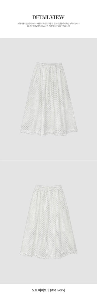 Robena Pintuck Frill Elastic Waist Long Skirt