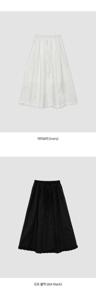Robena Pintuck Frill Elastic Waist Long Skirt