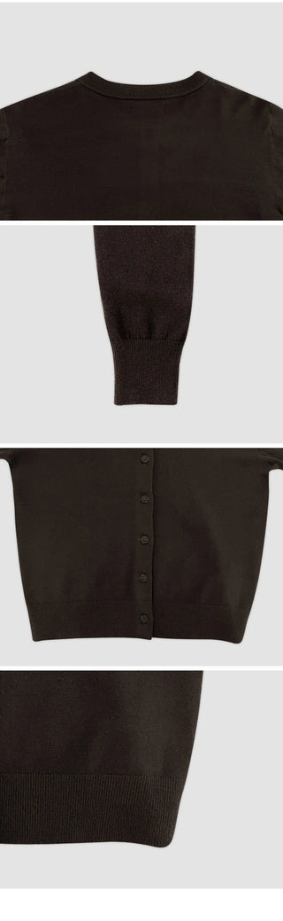 Vains Basic Round Long Sleeve Cardigan