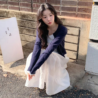 Vains Basic Round Long Sleeve Cardigan