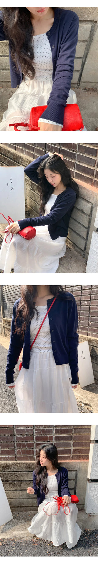 Vains Basic Round Long Sleeve Cardigan