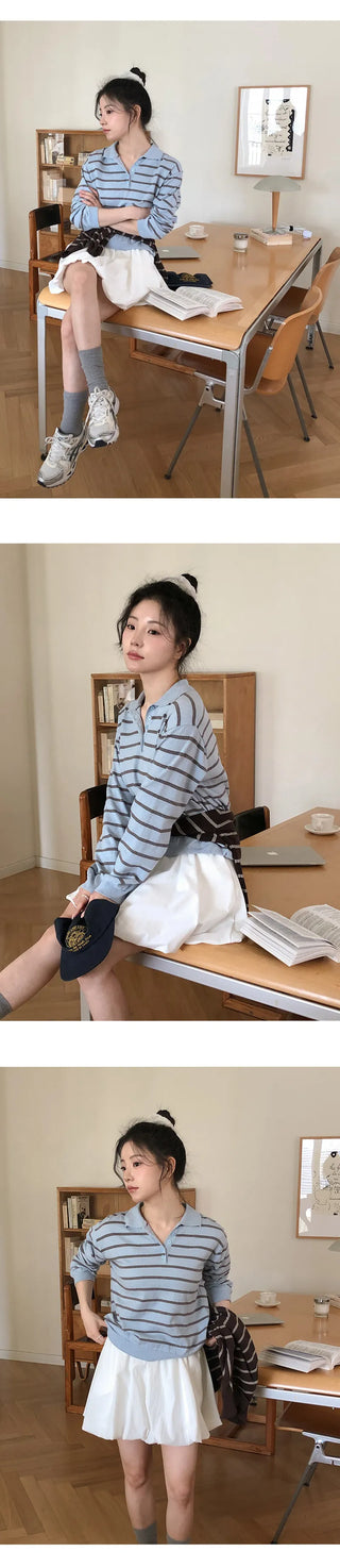 Sehiron Striped Collar Rugby Knit