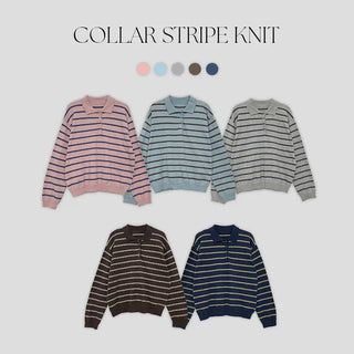 Sehiron Striped Collar Rugby Knit