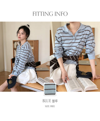 Sehiron Striped Collar Rugby Knit