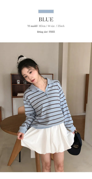 Sehiron Striped Collar Rugby Knit
