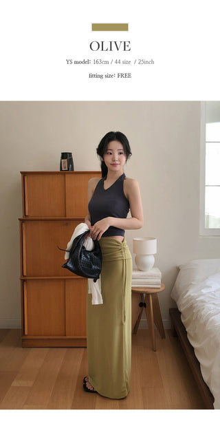 Dior Shirred String Layered Maxi Long Skirt