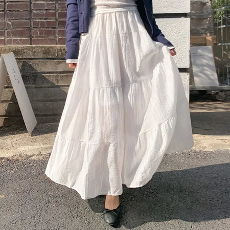 Tiela Tencel Elastic Tiered Long Skirt