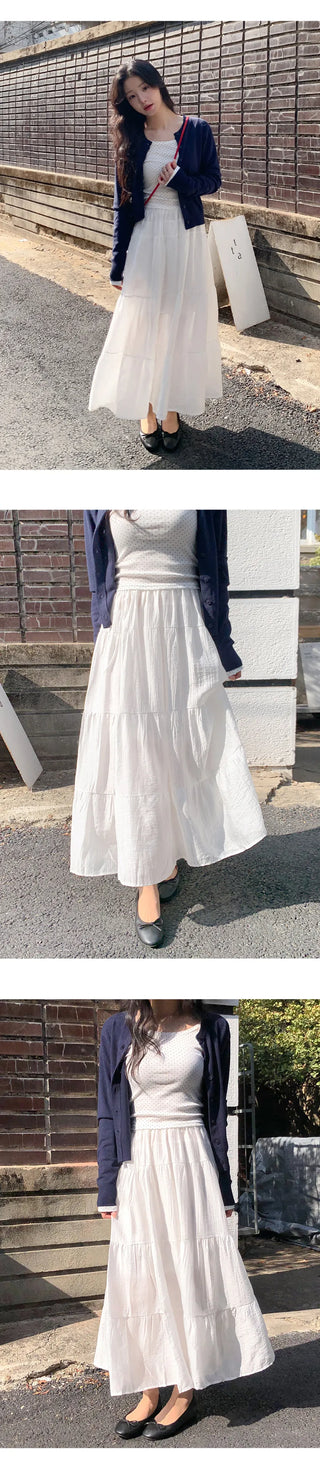Tiela Tencel Elastic Tiered Long Skirt