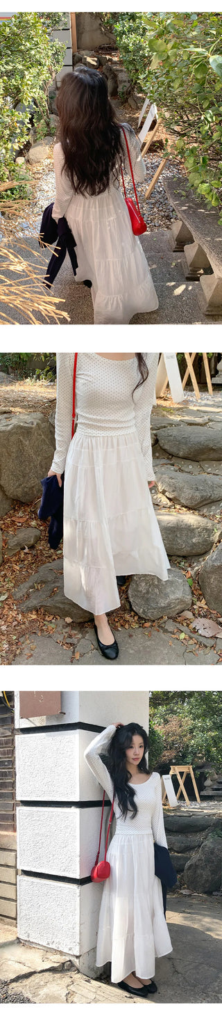 Tiela Tencel Elastic Tiered Long Skirt