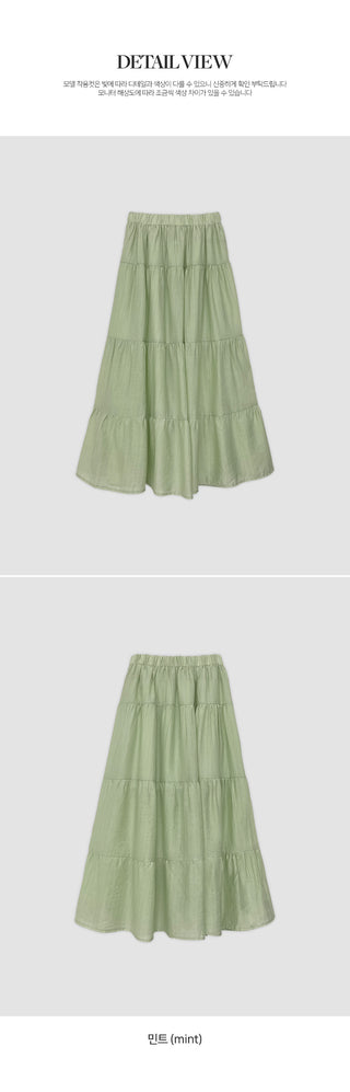 Tiela Tencel Elastic Tiered Long Skirt