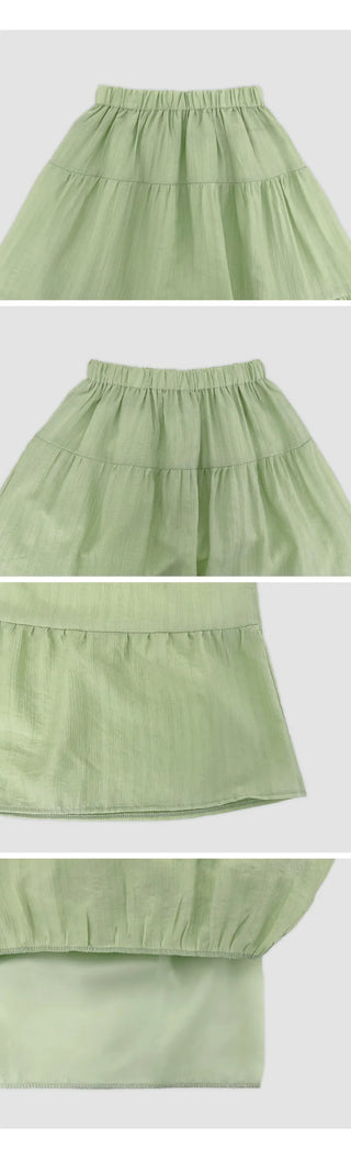 Tiela Tencel Elastic Tiered Long Skirt