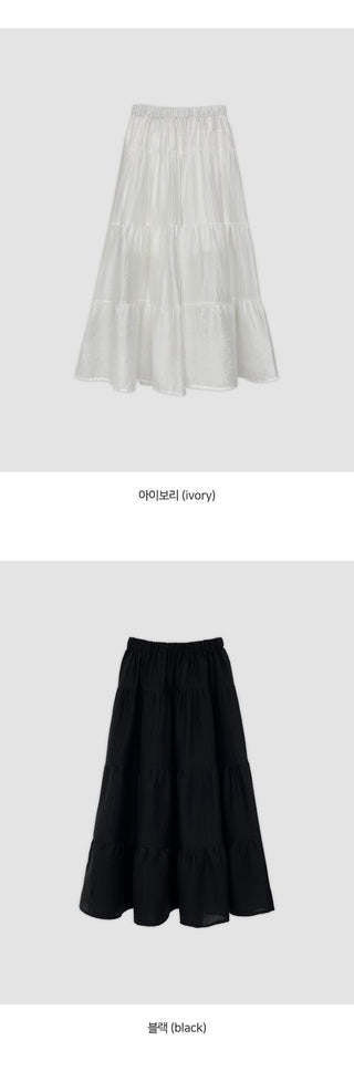 Tiela Tencel Elastic Tiered Long Skirt