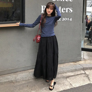 Tiela Tencel Elastic Tiered Long Skirt