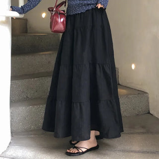 Tiela Tencel Elastic Tiered Long Skirt