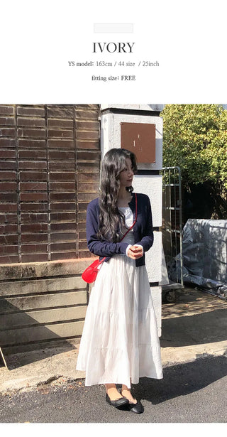 Tiela Tencel Elastic Tiered Long Skirt