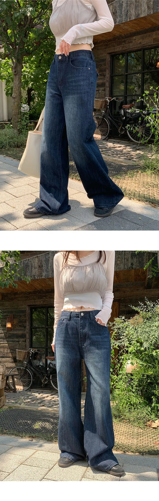 Levkin Back Pocket Wide Denim Pants