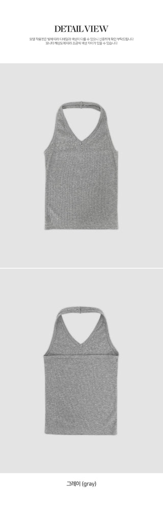 Riteven V neck Slim Fit Halter Sleeveless