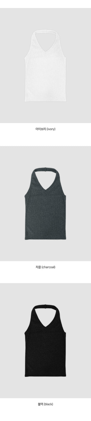 Riteven V neck Slim Fit Halter Sleeveless