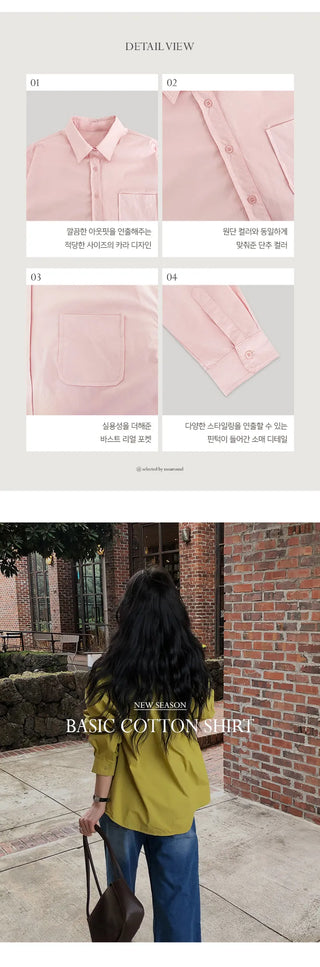 Servin Loose Fit Colored Cotton Shirt